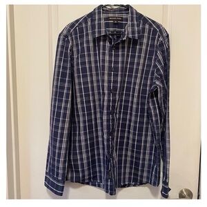 Michael Kors Navy and White Checkered Shirt